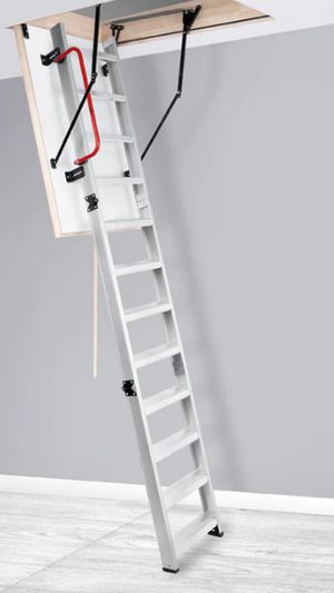 An aluminium folding loft ladder.
