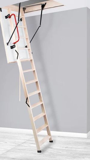 A timber folding loft ladder.